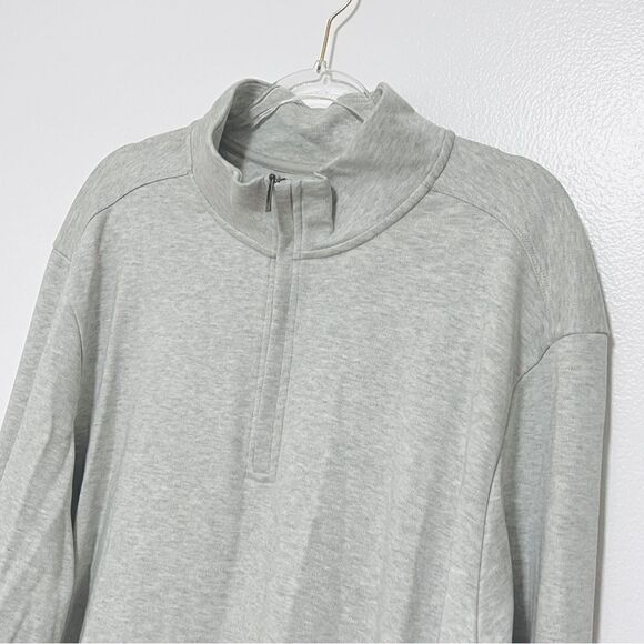 Tommy Bahama Martinique Half Zip XL Light Heather Gray 100% Pima Cotton - Picture 2 of 9